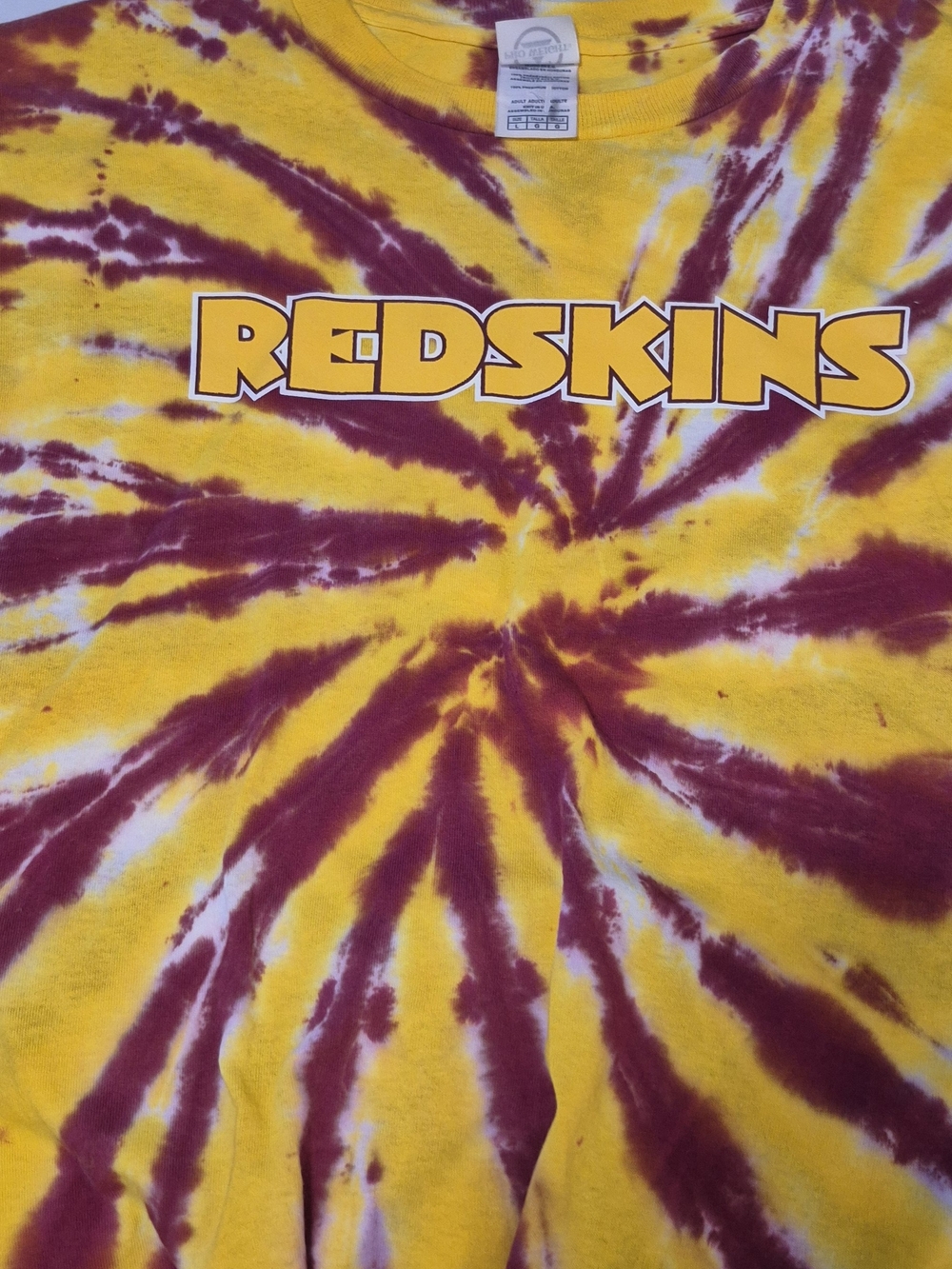 Washington Redskins original logo long sleeve Adult L tie dye Shirt redskins